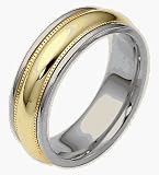 7mm Two-Tone 18 Karat Gold Comfort Fit Wedding Band Ring