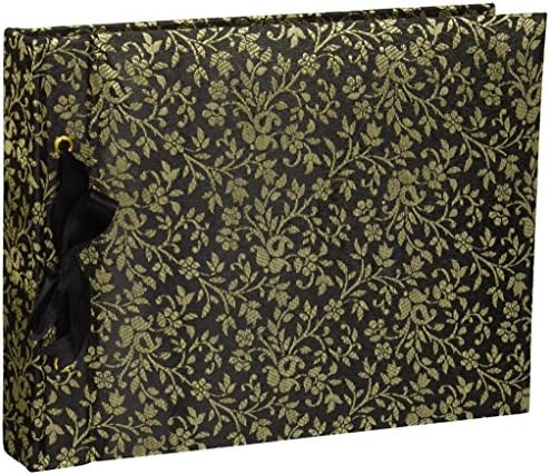 Aritsan Handicrafts PA1BLK Handcrafted Ornate Scrapbook with Handmade Paper Pages, Small, Black
