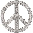 BT Rhinestone Peace Sign Belt Buckle