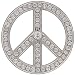 BT Rhinestone Peace Sign Belt Buckle