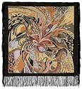 Wool shawl with fringe - black border