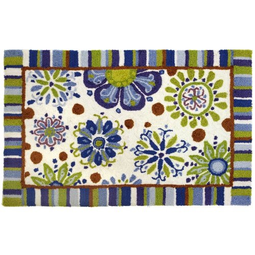 Homefires Accents Fun Flowers Indoor Rug, 22-Inch by 34-Inch