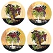 Set of 4 The Grapes of Wine Round Dessert Plates