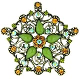 Pugster Green Pentagon Brooch