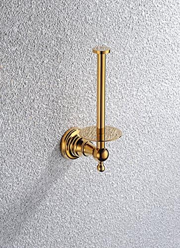 Hai Lighting Bathroom Solid Zinc Alloy Toilet Paper Holder Roll Paper Rack Wall-mounted, Gilded