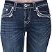 Sexy Couture S200-PB Women's Stitched Embroidery Flap Pocket Bootcut Jeans