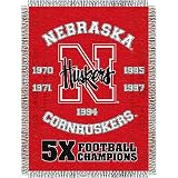 Nebraska Cornhuskers NCAA National Championship Commemorative Woven Tapestry Throw (48x60)