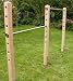 Doppel-Turnreck aus V2A Edelstahl mit 2 Stück 1,98 m Pfosten & 1 Stück 1,67 m Pfosten