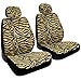 BDK Beige Zebra Seat Covers & Floor Mats Set Fur Print Complete - Full Set, Universal Fit