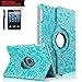 iPad Air 2 Case, TabPow [360 Degrees][Flip][Smart Case] PU Leather Flip Case [Magnetic Closure] Smart Cover with Stand [Auto Sleep/Wake] for Apple iPad Air 2/ iPad 6th Generation, Grapevine Turquoise