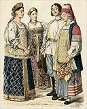 Mouse Mats of Polish women and a Russian couple, 1800s from North Wind Picture Archives