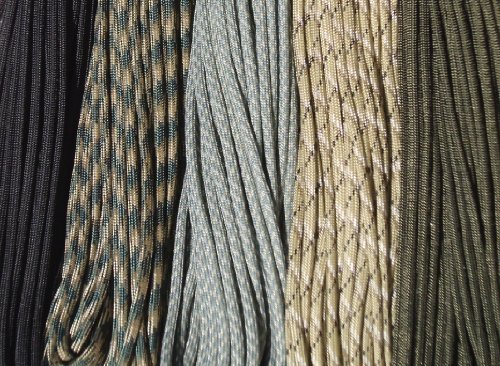 550 Paracord - Five Colors 100 Feet Total