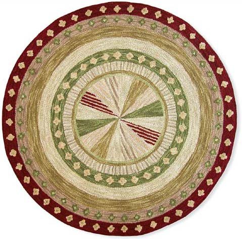 Pinwheel Hooked Rug