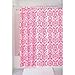 InterDesign Damask Fabric Shower Curtain, 72 x 72, Hot Pink