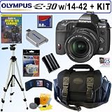 Olympus E30 12.3MP Digital SLR Camera with Image Stabilization with 14-42mm f/3.5-5.6 Lens + 8GB Deluxe Accessory Kit