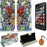 Traitonline 5in1 4# Colorful Pattern Series PU Ledertasche Flip Schutz Hülle Etui Schale Tasche für Amazon Fire Phone Schutzhülle Cover Case Wallet Design Mit Kreditkartenfächer+3*Displayschutzfolien