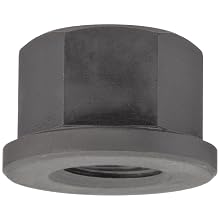 Class 8 Low Carbon Steel Flange Nut, Zinc Plated Finish, Metric Coarse 6H Threads, M16 Thread Size, 9/16" Width Across Flats