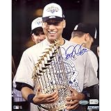 Steiner Sports MLB Derek Jeter with 2009 World Series Trophy Autographed 8-by-10-Inch Photograph ( in Blue)