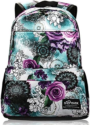 TUOMins Personalized Canvas Flower Double Shoudlers Backpack Can Print Your Name