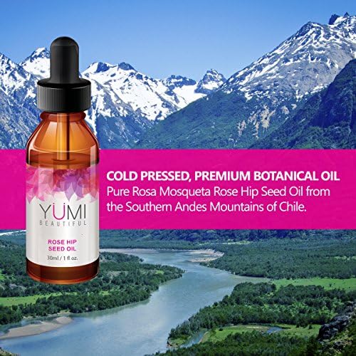 Yumi 100% Certified Organic Rose Hip Oil for Nightly Facial and Body Moisturizing - 1 fluid oz