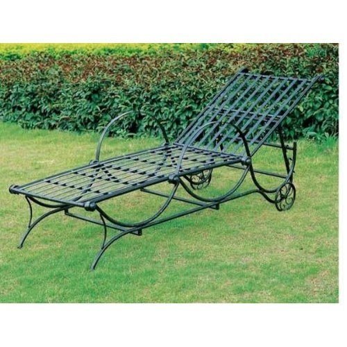 International Caravan Knock Down Single Multi Position Chaise Lounge - Antique Black - 3475-sgl