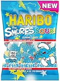 New Haribo The Smurfs Sour! Gummi Candy 4 oz Bag (12 Bags (Full Case))