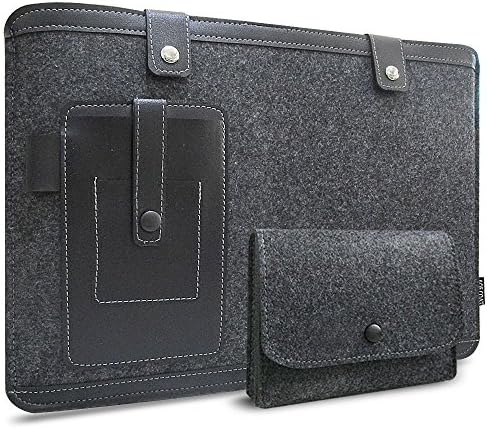 ACECOAT Felt Laptop Sleeve Case Bag Cover for 13.3 Inch MacBook Air / Retina Macbook Pro / 12.9 Inch iPad Pro / Surface Book 13" - 13.3" Tablet Ultrabook Protective Case Pouch With Pockets,Dark Gray