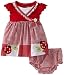 Youngland Baby-girls Infant Short Sleeve Dress With Ladybug Applique And Diaper Cover, Red/White, 12