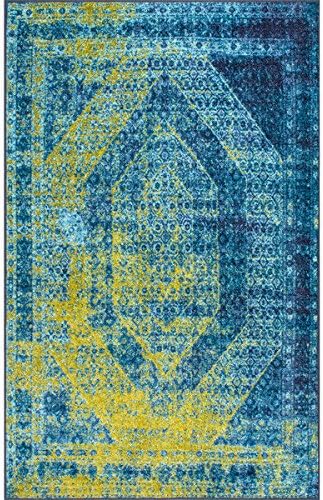 nuLOOM Traditional Vintage Inspired Overdyed Blue Rug (8' x 10')
