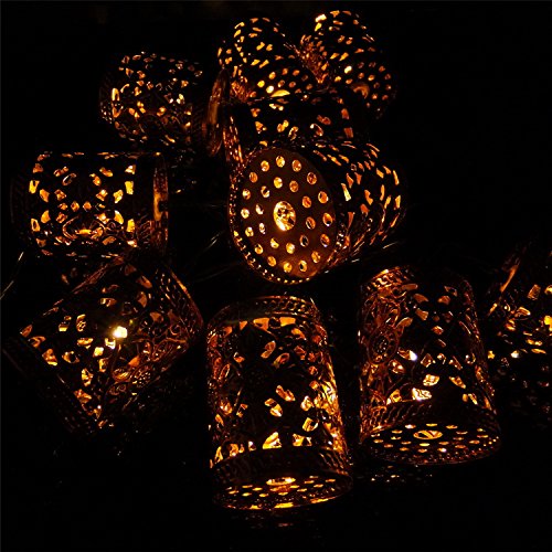 Sunniemart 10 Led Warm White Lantern Solar String Lights Outdoor Decorative Lights for Christmas, Wedding, Party