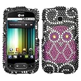 MyBat LG Phoenix / Optimus T Diamante Protector Cover - Owl Diamante
