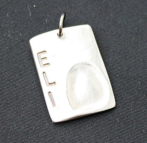 Silver Fingerprint Name Pendant
