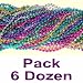 33 Inch 07mm Round Metallic 6 Color Mardi Gras Beads - 6 Dozen (72 Necklaces)