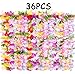 jollylife 36PCS Hawaiian Luau Leis Necklaces - Tropical Hibiscus Flowers Tiki Summer Pool Party Favors Supplies Decorations