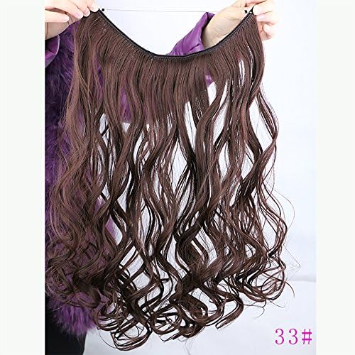 Manwu 18inch 80g Hide Halo Long Curly Big Wavy Flip in Hair Extension Synthetic Hairpieces in Beauty (33#)