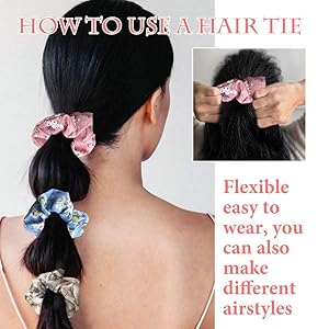 50 Pcs Chiffon Scrunchies For Hair Elastics Bobbles Hair Bands