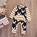Newest Baby Boys Deer Striped Bodysuit Romper Sleepwear Outfits Costume (0-6 months, stripe)