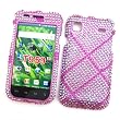 Samsung Vibrant T959 Galaxy S (T-Mobile) Snap-on Protector Hard Case Rhinestone Cover "Pink Lines Pattern" Design