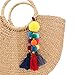 QTMY Big Pom Pom Tassel Long Bag Pendant Charm Keyring Keychain for Women Purse Handbag Decor