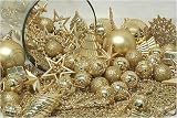 125-Piece Club Pack of Shatterproof Gold Christmas Ornaments