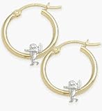 Two-Toned Angel Baby Gold Earrings