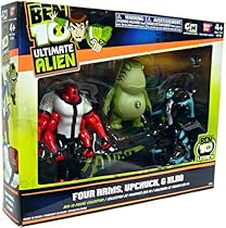 Ben 10 4" Articulated 3 Piece Set Includes; Fourarms, Upchuck v.2 and XLR8