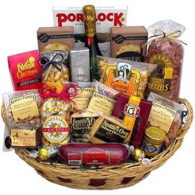Winter Celebration Gift Basket with Martinelli's Sparking Apple Cider (non-alcoholic)