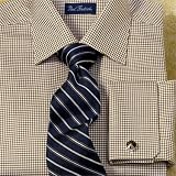 Houndstooth European Style French Cuff Dress Shirt
