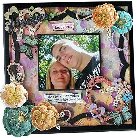 Mixed Media Canvas, Wall Art, Original Artwork, 10x10 Canvas, Selfie Frame, Multi Media Art, Love Art, Wedding Shower Gift, Anniversary Gift, Wedding Frame, Engagement Photo Frame, Love Birds