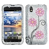 Rhinestones Protector Case for LG Marquee LS855, Moon Flowers Full Diamond
