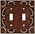 Brainerd 64262 Traditional French Lace Double Toggle Switch Wall Plate / Switch Plate / Cover, Sponged Copper