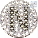 Bella Swarovski Crystal Golf Ball Marker & Hat Clip - Initials Collection - N (Graphite)
