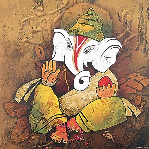 Lord Ganesha / Shree Ganesh / Shri Ganpati / Modern Art Print Poster (Size: 12x12 inch Unframed)
