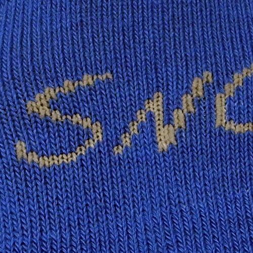SNOX Non-Slip Non-Skid Grip Socks for Lounging, Travel, Yoga, Barre or Pilates (Small, Royal Blue/Grey)